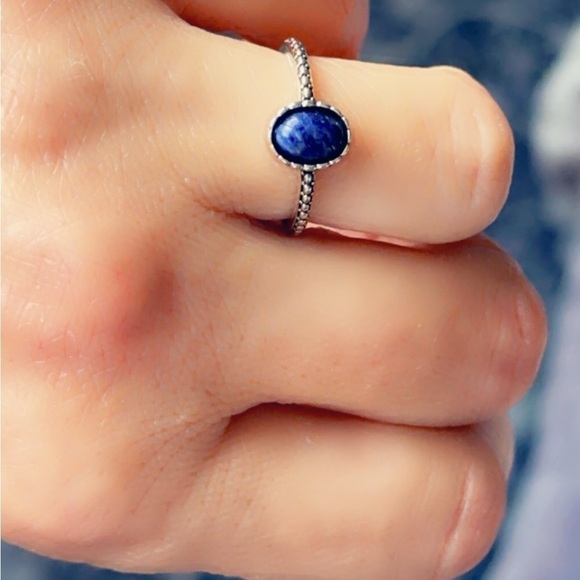 Sterling Silver Sodalite Semi Precious Gemstone Ring - Picture 4 of 8